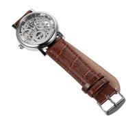 DEARMAMY 3pcs Winner Men's Manual Mechanical Wrist Watch Round Dial Case Pu Band