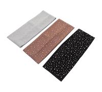 DEARMAMY 3pcs Women’s Wide Rhinestone Headbands with Breathable Fabric and Wide Band Stability, Elastic Hairbands for Competitive Sports and Yoga, Stylish Yet Simple Accessories for Daily