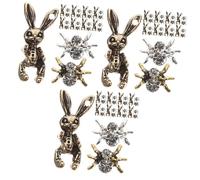 DEARMAMY 3sets 30pcs Spider Rabbit Nail Charms DIY Nail Art Decorations Creepy Manicure Rivets for Crafting for Custom Designs 30pcs*3