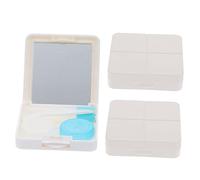 DEARMAMY 3sets Contacts Lens Case Mirror for Halloween Portable Holder Box Container DIY Makeup Mirror for Travel