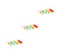 DEARMAMY 3sets Hanging Pendant Keychain Peanut Shape Led Flashlight Bag Charm Unique Present 10pcs*3 Color