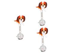 DEARMAMY 3sets Little Dog Chain Watch Doctor Pocket Watch for Nursing and Exam Scenarios