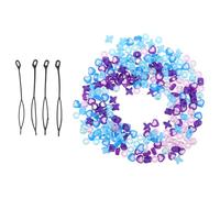 DEARMAMY 4 Packs Acrylic Hair Beads for Braids Dreadlock Charms Hair Styling Accessories for Blue and Purple Decorative Attachment