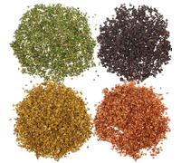 DEARMAMY 4 Packs Autumn Leaves Vine Accessories for DIY Micro Landscape, Realistic Colored Leaf Scenery in Orange Red, Fall Yellow, Brown, and Spring Green for Sand Table and Model Train