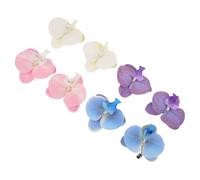 DEARMAMY 4 Pairs Butterfly Orchid Flower Shoe Clips Decorative Floral Buckles for Sandals Flip-flops Summer Beach Wedding Party Accessories in Blue Purple Pink White