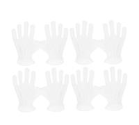 DEARMAMY 4 Pairs White Microfiber Jewelry Cleaning Gloves Antistatic Hand Protection for Banquet Etiquette Performances and Delicate Item Care