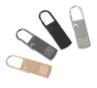 DEARMAMY 4 Pcs Large Metal Zipper Pull Replacement Tabs Detachable Slider Pullers for Backpacks Bags Clothing DIY Craft Smooth Polished Surface in Silver Black Gold Gunmetal Colors