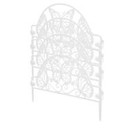 DEARMAMY 4 Pieces Garden Fence Panels, White Butterfly Pattern, Plastic Outdoor Decorative Fence for Dog Fencing, Garden Edging, and Temporary Backyard Barrier