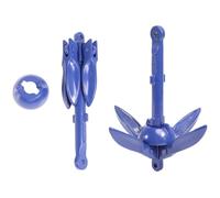 DEARMAMY 4 Tins Folding Anchor for Canoe and Rubber Boat Blue