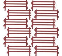 DEARMAMY 40pcs Brown Mini Farm Plastic Fence Simulation Model for DIY Micro Landscape, Decorative Garden Fence Props for Outdoor Scene Layout and Miniature House Crafts