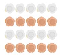 DEARMAMY 40Pcs Castor Oil Belly Button Patches 7X7Cm Self-Adhesive Waist and Abdominal Wraps with Portable Anti-Leakage Design, White and Skin Color Floral Shape for Body Relief and Massage