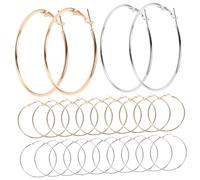 DEARMAMY 40pcs Lightweight Round Hoop Earrings for Women Wide Metal Circle Design in Gold Silver Vintage Statement Sparkling Dangle Accessories for Sensitive Ears and Everyday Chic Style