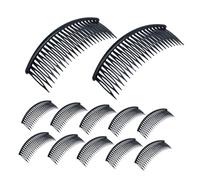 DEARMAMY 48pcs Large Black Plastic Hair Side Combs for Thick Hair Teeth Styling Clips Lightweight Decorative Accessories for Women Bridal Wedding Veil Updo