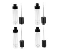 DEARMAMY 4pcs 8ml Empty Lip Gloss Tubes Small Diy Lipstick Containers Black for Women Daily Use Refillable Cosmetic Subpackaging Bottles