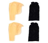 DEARMAMY 4pcs Bald Scalp Hood Makeup Latex Bald Cap Head Wig Mesh Hair Net for Cosplay Party Performance