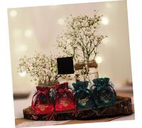 DEARMAMY 4pcs Christmas Velvet Gift Bags Adorable Drawstring Packaging for Apples and Candy Tear Xmas Presents Classic Holiday Design in Green and Wine Red Reusable Festive Pouches