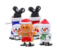 DEARMAMY 4pcs Christmas Wind Up Clockwork Walking Santa Snowman Gingerbread Man Holiday Novelty for Xmas Party Fun and Pranks