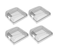 DEARMAMY 4pcs Clear Socket Cover Type Adhesive Power Protection Box for Bathroom Kitchen Switch Leak Electrical Outlet Guard
