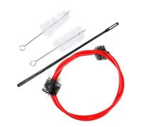 DEARMAMY 4pcs Cornet Maintenance Kit Cleaning Brushes Plastic Nylon Tubular Instrument Care Tools Red Flexible Safe Scratch-free for Brass Instruments