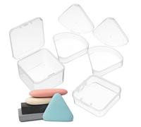DEARMAMY 4pcs Cosmetic Sponge Holder Portable Makeup Puff Cases with Secure Buckle Small Storage Boxes for Powder Puff and Tiny Accessories Gift for Women and Teens