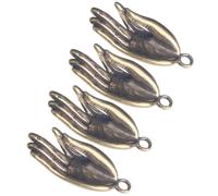 DEARMAMY 4pcs Creative Buddha Hand Pendant Hanging Charm for Home Decor Desktop Decor Zen Heart Buddha Hand Keychain