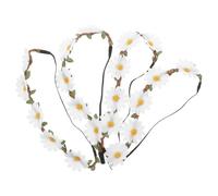 DEARMAMY 4pcs Daisy Wreath Headbands for Handwoven Floral Crown Bridal Hair Accessories Lightweight Flower Garland for Beach Holiday Wedding Photoshoots