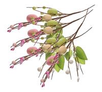 DEARMAMY 4pcs Easter Egg Branch Artificial Egg Branches 12.18x9.82x9.82in Foam Silk Cloth Imitation Berry Delicate Details Creative Unique Easter Wreath Decor Festival Atmosphere