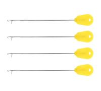 DEARMAMY 4pcs Fishing Baiting Needle Rig Tool Set, Yellow Nut Boilie Hook Needle for Carp and Outdoor Fishing Bait Rigs, Portable Fish Tackle Accessory for Lure Rigging