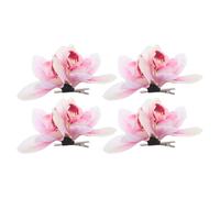 DEARMAMY 4pcs Flower Hair Clips Hawaiian Hair Clips Bohemian Hairpins With Artificial Flowers Women Beach Wedding Accessories Summer Vacation