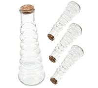 DEARMAMY 4pcs Glass Wishing Bottles with Cork Stoppers Transparent DIY Sand Painting Containers Creative Night Glow Art Bottles for Home Decor and Craft Projects