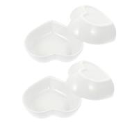 DEARMAMY 4pcs Heart-Shaped Ceramic Dipping Sauce Cups Small Condiment Dishes for Sushi Appetizers Snack Plates Versatile White Porcelain Bowls for Home Restaurant Use