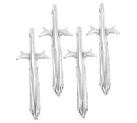 DEARMAMY 4pcs Inflatable Sword Inflatable Pirate Swords Party Foam Pirate Call Sabers for Boys Accessories Plastic Aluminum Film Silver