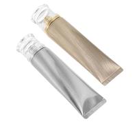 DEARMAMY 4pcs Leakproof Portable Cosmetic Tubes with Ergonomic Waist Acrylic Caps for Travel Skincare Storage Isolation Preserving Freshness Suitable for Facial Cleanser Sunscreen