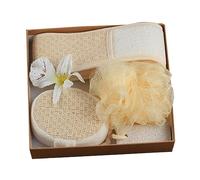 DEARMAMY 4pcs Natural Loofah Bath Towel Body Cleaning Tool Kit Ball Sponge Scrubber for Everyday Use