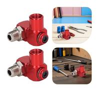 DEARMAMY 4pcs Npt Swivel Air Hose Connectors Rotating Pneumatic Tool Adapter Red Aluminum Tube Fittings for Industrial Air Compressors and Tight Space Use