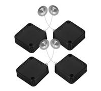 DEARMAMY 4pcs Retractable Cable Lock Holder Anti-theft Stainless Steel Wire Pull Box Security Tether for Electronics Retail Display Tablets Phones