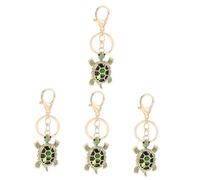 DEARMAMY 4pcs Rhinestone Turtle Keychain Dad Keyring Charm for Bag Luggage Backpack Luck for Women