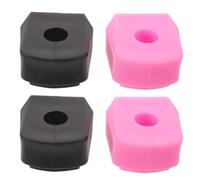 DEARMAMY 4pcs Roller Skate Non Slip Stopper Rubber Brake Block Replacement | Dual Colour Pink and Black Design, Textured Finish, for Quad Skates and Home Tuning