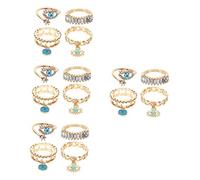 DEARMAMY 4sets Demon Eye Ring Rings for The Ring Vintage Rings Open Ring Rhinestone Evil Eye Ring Women Ring Punk Ring Finger Rings Eye Jewelry Rings for Teen Alloy Golden 4pcs*4