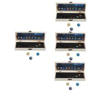 DEARMAMY 4sets Nine Planets Mineral Crystals Collection Solar System Decor Space Themed