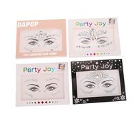 DEARMAMY 4sheets Rhinestone Stickers Sticky Jewels Face Gems for Boys and Girls Adults Makeup Facial Rhinestone Sticker Glitter Eyebrow Gems Festival Party Decor Fashion and Eye-catching
