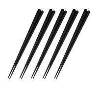 DEARMAMY 5 Pairs Reusable Japanese Style Chopsticks Black Hexagonal Pp Material Portable Comfortable Hold for Sushi Cooking and Dinner Use at Home