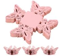 DEARMAMY 50 Pcs Pink Wedding Candy Boxes Hollow Butterfly Lace Design, Small Candy Containers for Party Favors, Banquet and Birthday Celebration Supplies