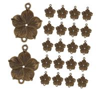 DEARMAMY 50pcs Antique Bronze Flower Jewelry Links DIY Pendants Hanging Charms for Necklace Bracelet Crafting Accessories Alloy Connectors for Elegant Handmade Jewelry
