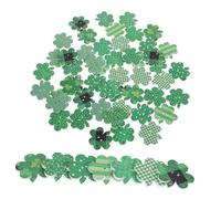 DEARMAMY 50pcs Buttons Shamrock Buttons St Patrick's Day Crafts Decorative Buttons Durable Craft Buttons Lucky Decoration Patrick Buttons Saint Pat Buttons Lucky Buttons Hats Decor