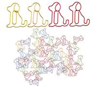 DEARMAMY 50Pcs Dog Shaped Paper Clips Small Decorative Clips for Office and School Use Animal Design Bookmarks for Document Organizing and DIY Crafting
