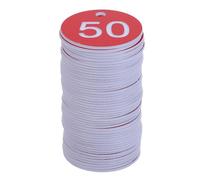 DEARMAMY 50pcs Red Plastic Round Number Tags with Holes, Engraved Numbered Key Label Hang Tags for Keys, Lockers, and Queue Management in Office, Dormitory, and Sauna Use