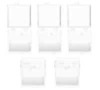 DEARMAMY 5pcs Clear Rock Collection Display Boxes Small Specimen Cases for Crystal Gems Collectibles Storage and Labeling Transparent Mineral Sample Storage for Research and Elegant Home