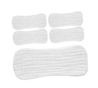 DEARMAMY 5pcs Cotton Diaper Liners for Newborns, Reusable Breathable Baby Washcloths, Stretchable White Muslin Cloth Diapers Suitable for 0-3 Months Infant
