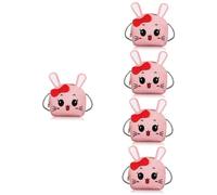 DEARMAMY 5pcs Kawaii Bunny Bag for Girls Cute Rabbit Purse Zipper Closure for Storing Coins Keys and Essentials for Shopping and Travel Pu Crossbody Design